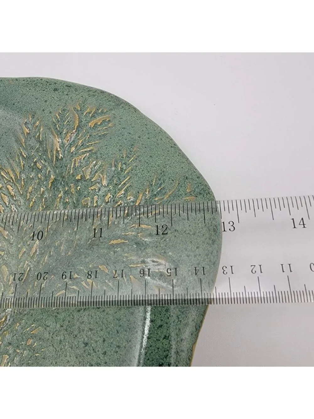 Signed Art Pottery Centerpiece Dish With Fern Imprint